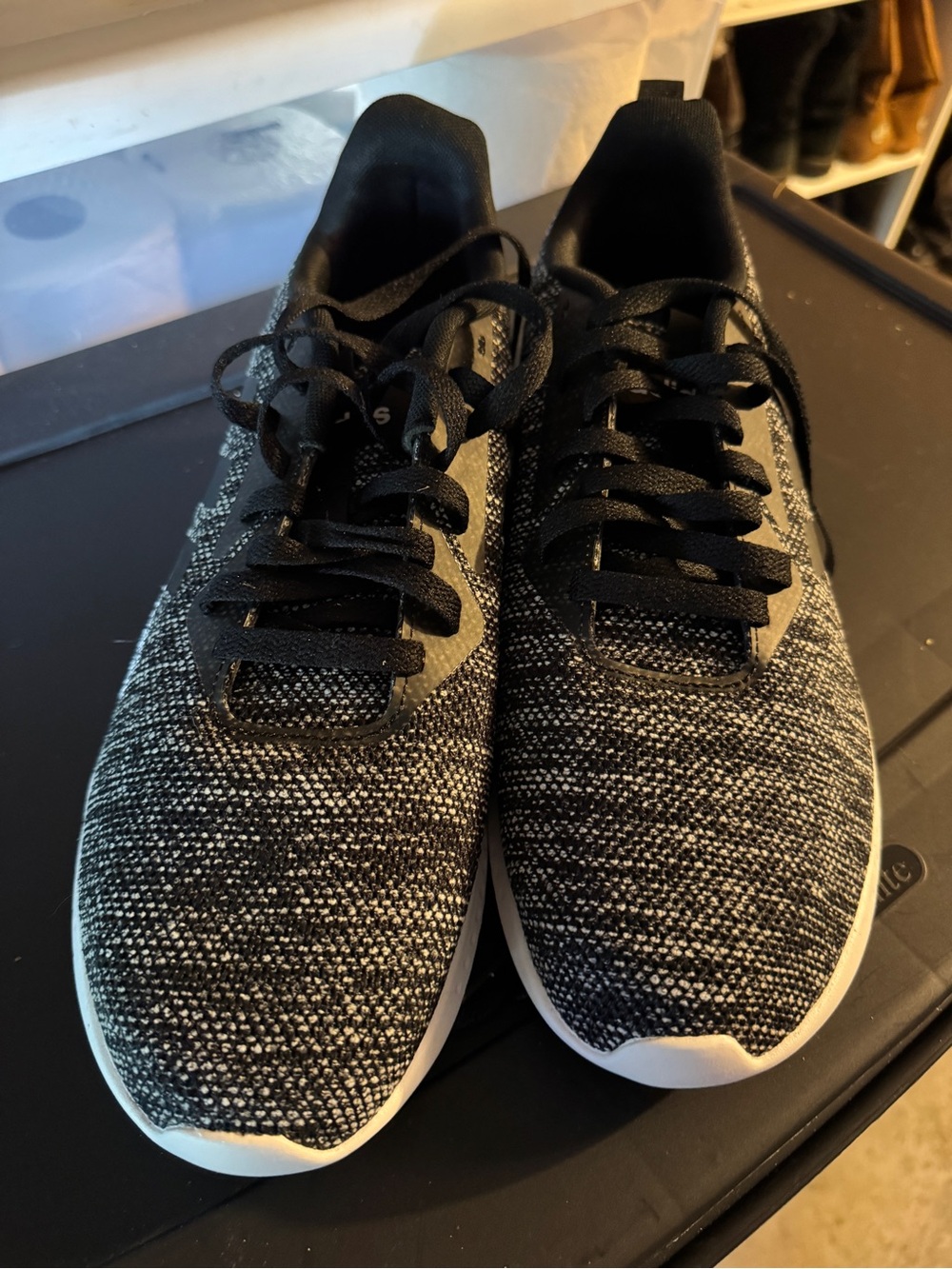 Men's Adidas Cloudfoam Lightweight Knit Athletic Sneakers - Black